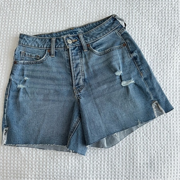 Old Navy High-Rise Curvy OG Straight Cutoff Shorts Lila Blue‎ Size 4 Festival - Picture 1 of 10